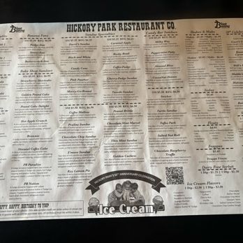 Hickory Park Restaurant Co. - ice cream menu - American Near Me - Ames, Iowa Hickory Park Restaurant Co. - ice cream menu - American Near Me - Ames, Iowa