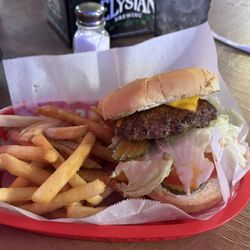 Codi Jo's Wagon Wheel Bar & Grill - Cheeseburger and fries