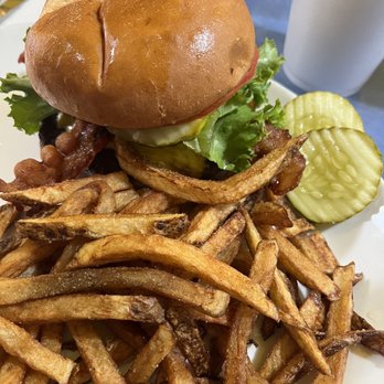Sugar n' Spice - A' Lotta Bull bacon cheeseburger and fries. - Breakfast & Brunch Near Me - Cincinnati, Ohio Sugar n' Spice - A' Lotta Bull bacon cheeseburger and fries. - Breakfast & Brunch Near Me - Cincinnati, Ohio