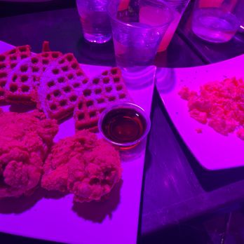Gotti's - Wings (5) & Red Velvet Waffle and scrambled Eggs - Seafood Near Me - Houston, Texas
