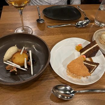 Rooster & Owl - Fig frangipane and hummingbird cake (from left to right) - New American Near Me - Washington, DC, District of Columbia