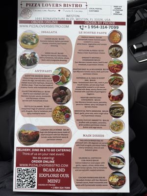 Menu photo 1 Pizza Lovers Bistro Weston, FL Menu photo 1 Pizza Lovers Bistro Weston, FL