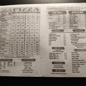 Coaches Corner Pizza - the menu of the restaurant - Pizza Near Me - Conrad, Montana Coaches Corner Pizza - the menu of the restaurant - Pizza Near Me - Conrad, Montana