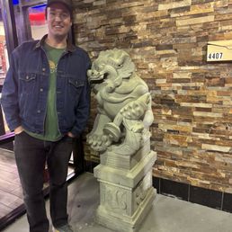 Right outside the front entrance and Asian sculpture for photos or selfies! Right outside the front entrance and Asian sculpture for photos or selfies!