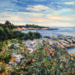 Pamela Parsons Art Studio - Ogunquit, Maine. Oil on cradled birch panel. 20x20".