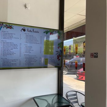 Hella Bubble - Menu and looking outside - Bubble Tea Near Me - Houston, Texas