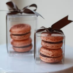J'adore les Macarons - Valrhona Dark Chocolate French macaron wedding favours