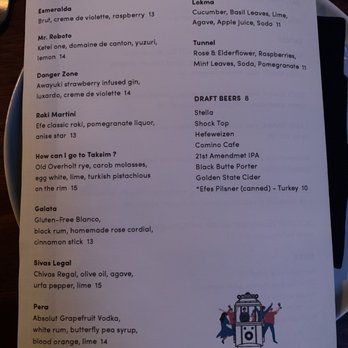 Taksim - Drink menu - Mediterranean Near Me - San Francisco, California Taksim - Drink menu - Mediterranean Near Me - San Francisco, California