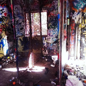 Murphy Ranch Trail - Not sure if this cage inside the Power House was where they stored the power or something else? Kinda eery... - Hiking Near Me Murphy Ranch Trail - Not sure if this cage inside the Power House was where they stored the power or something else? Kinda eery... - Hiking Near Me