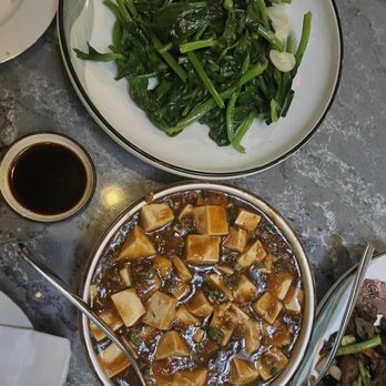 Shan - Soy Bean Tofu, Snow Pea Shoot with Garlic - Cocktail Bars Near Me - Brooklyn, New York Shan - Soy Bean Tofu, Snow Pea Shoot with Garlic - Cocktail Bars Near Me - Brooklyn, New York