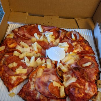 Toppers Pizza Place - Small pepperoni, canadian bacon and pineapple pizza. - Pizza Near Me - Oxnard, California