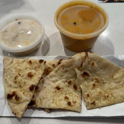 Biryaniz - Paneer Marsala with garlic naan. This actually came with rice. Flavor is on point and delicious!