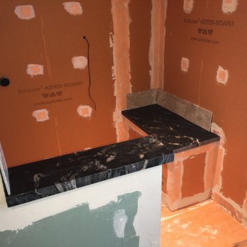 CT Hardrock Marble & Granite - Custom shower with matching counter top and thresholds - Countertop Installation Near Me - Cromwell, Connecticut
