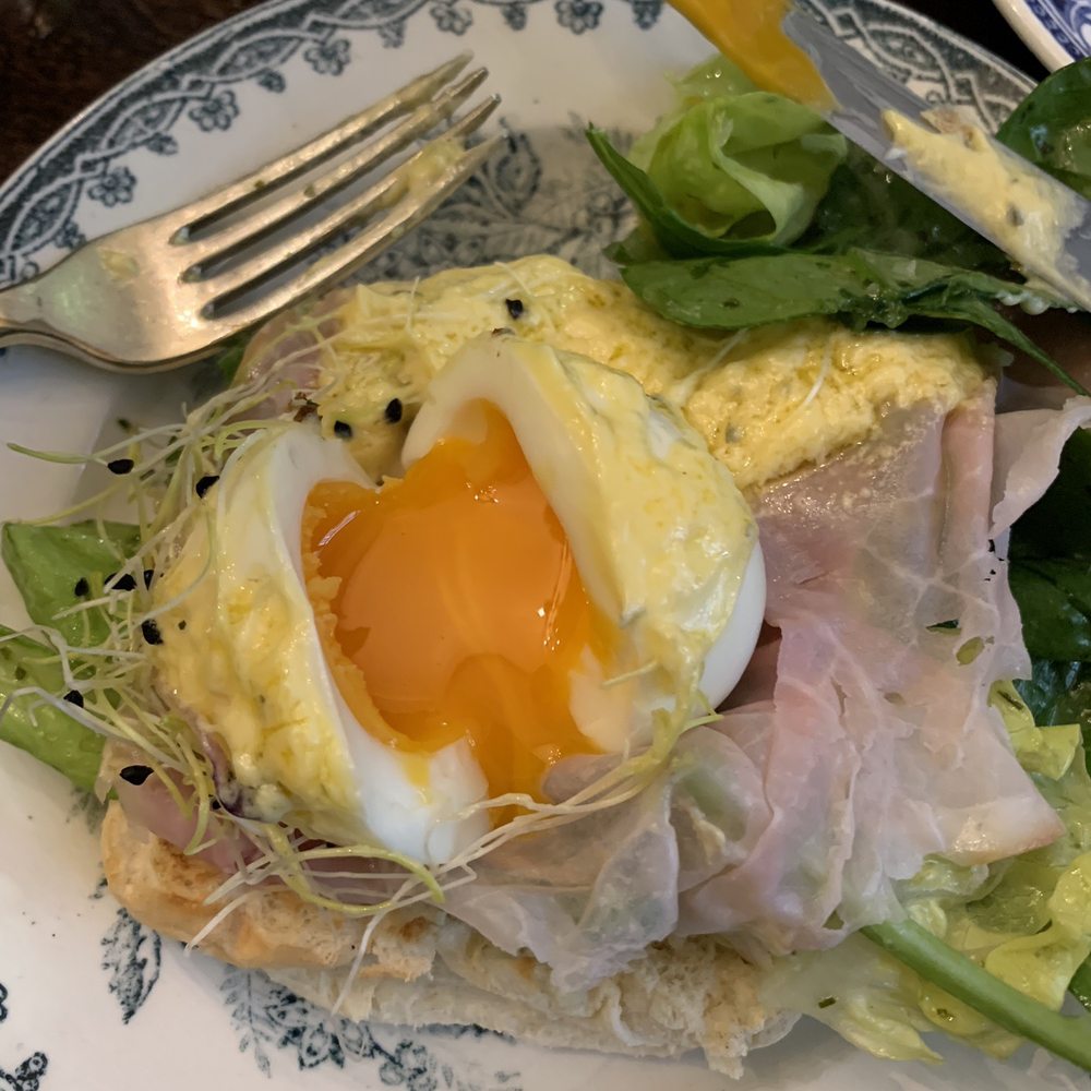 Gartine - Perfectly soft boiled egg for ham eggs benedict - Breakfast & Brunch Near Me - Amsterdam, New Hampshire