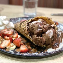 Chill to the Cone, with dark chocolate