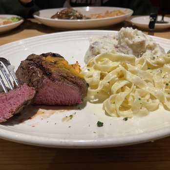 Carrabba's Italian Grill - 7 oz. Tuscan-Grilled Sirloin* Fettuccine Alfredo Garlic Mashed Potatoes - Italian Near Me - Atlanta, Georgia Carrabba's Italian Grill - 7 oz. Tuscan-Grilled Sirloin* Fettuccine Alfredo Garlic Mashed Potatoes - Italian Near Me - Atlanta, Georgia