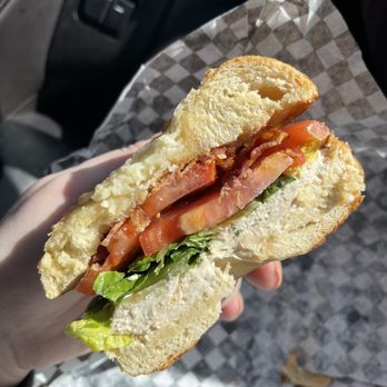 Fat Bagels - BLT on an Asiago Bagel with Garlic Cream Cheese - Bagels Near Me - Flagstaff, Arizona