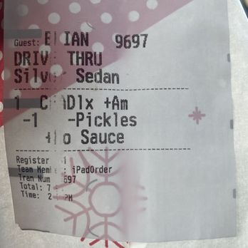 Chick-fil-A - Bag showing what I ordered - Fast Food Near Me - Rocklin, California