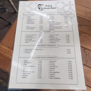 De Gouden Karper - Drink menu - Italian Near Me - Winsum GN, GR De Gouden Karper - Drink menu - Italian Near Me - Winsum GN, GR