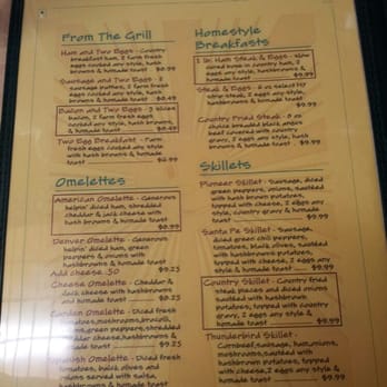 Thunderbird Restaurant - Menu 2 of 2 - American Near Me - Mt. Carmel Junction, Utah