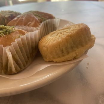 Damask Rose Coffee - Baklava (left), Date mamule (right) - Coffee & Tea Near Me - Oakland, California