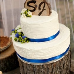 Stromberg's Sugar Rush Cakes Etc. - Wedding cake: chocolate and vanilla tiers with buttercream icing!
