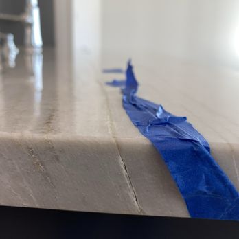 Shaddock Homes - 1 of several counter top cracks he tried to brush off - Home Developers Near Me - Plano, Texas Shaddock Homes - 1 of several counter top cracks he tried to brush off - Home Developers Near Me - Plano, Texas