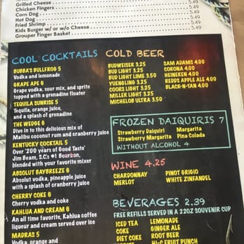 Bubba's Fish Shack - Back cover menu - Seafood Near Me - Surfside Beach, South Carolina
