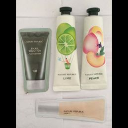 My lime and peach hand creme/lotion. And two samples! My lime and peach hand creme/lotion. And two samples!