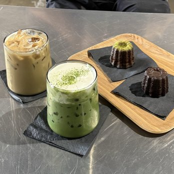 Commons Cafe - Daidai latte, matcha einspanner, canele (matcha and earl gray) - Coffee & Tea Near Me - Irvine, California