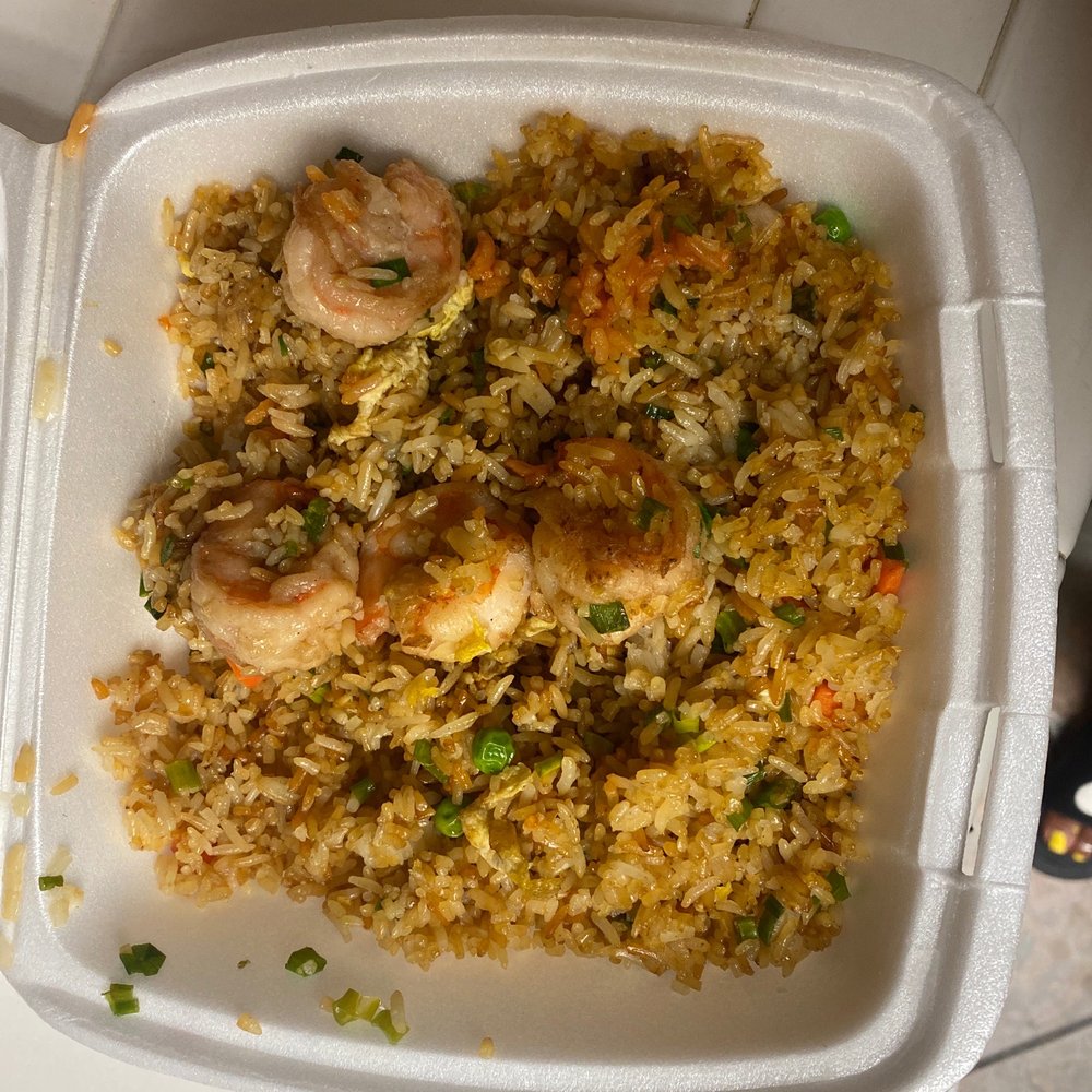 China Kitchen - Is this $13.00+ dollars worth of rice with 6 shrimp?? Nope! I paid for xtra shrimp! - Chinese Near Me - Madera, California
