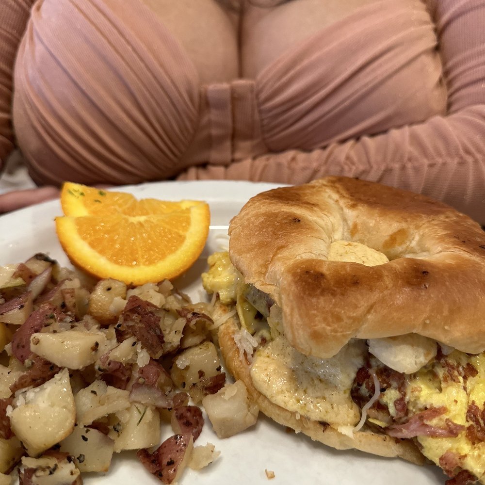 Crêpes & Grapes Café - Breakfast Croissant and potato - Creperies Near Me - Whittier, California
