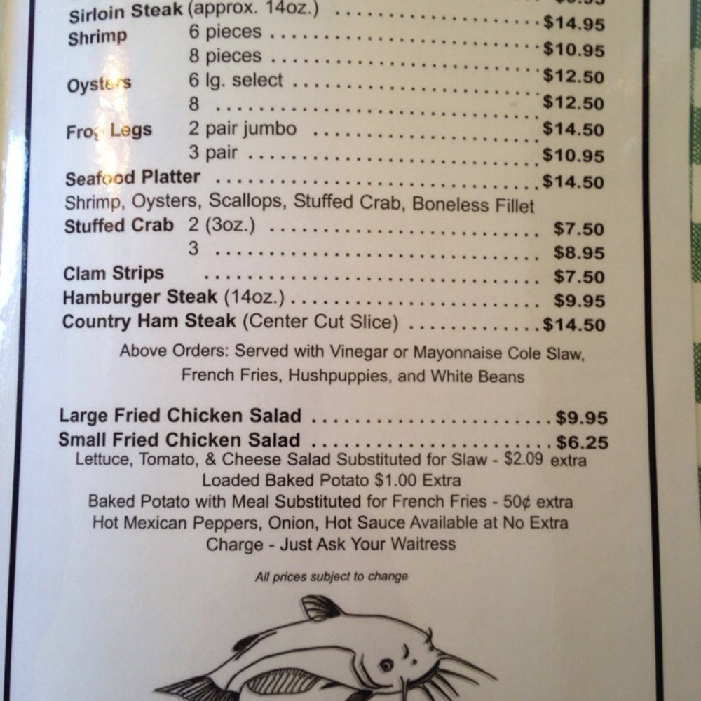 Twin Lakes Catfish Kitchen - Menu page 2 - Seafood Near Me - Burns, Tennessee Twin Lakes Catfish Kitchen - Menu page 2 - Seafood Near Me - Burns, Tennessee