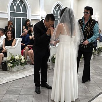 Elvis officiating our wedding.