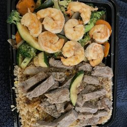 Maneki Hibachi Grill - Steak & shrimp combo with fried rice and veggies