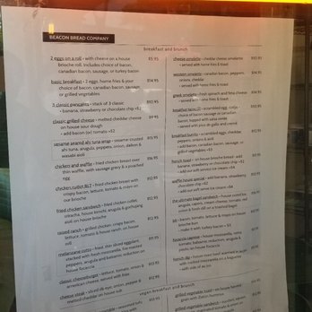 Beacon Bread Company - Menu (6/6/2021) on the entrance - Breakfast & Brunch Near Me - Beacon, New York
