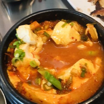 Exit 5 Korean BBQ - Soft Tofu Soup with kimch - Korean Near Me - Renton, Washington