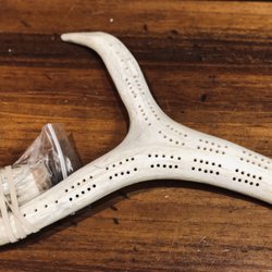 Moose-Cellaneous Gifts - Handmade antler cribbage board