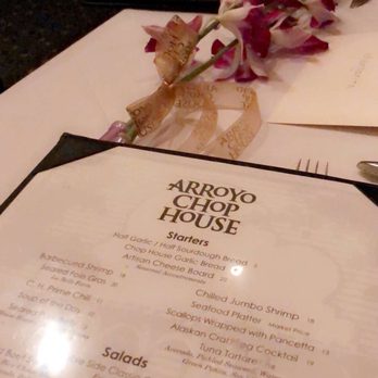 Arroyo Chop House - Beautiful orchids with a handwritten birthday card, appreciated the customer service - Steakhouses Near Me - Pasadena, California