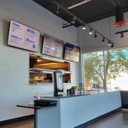 Micky’s Hot Dogs - The menu and counter.