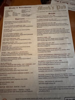Menu photo 1 Monk's Pub Chicago, IL