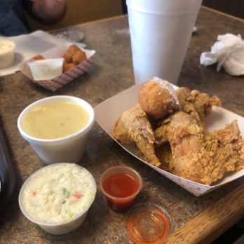 Fryer's Chicken - Chicken wings ,coleslaw ,a corn fritter , mash taters and yellow gravy and lots of hot sauce. - Chicken Wings Near Me - Melrose, Florida Fryer's Chicken - Chicken wings ,coleslaw ,a corn fritter , mash taters and yellow gravy and lots of hot sauce. - Chicken Wings Near Me - Melrose, Florida