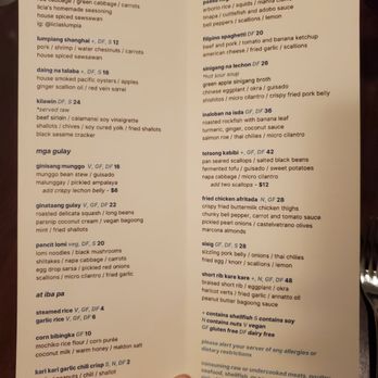 Musang Seattle - Menu 1 - Filipino Near Me - Seattle, Washington Musang Seattle - Menu 1 - Filipino Near Me - Seattle, Washington