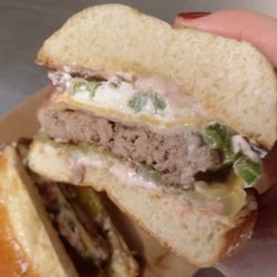 Double J's Food Truck - "The Double J"- Pepper jack American cheese, bacon, pickle, jalapeño cream cheese, with fabulous Double J sauce!