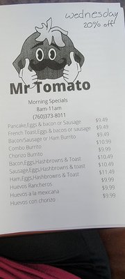 Menu photo 1 Mr Tomato California City, CA Menu photo 1 Mr Tomato California City, CA