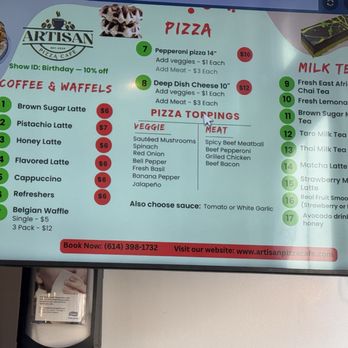 Artisan Pizza Cafe - Menu - Pizza Near Me - Columbus, Ohio