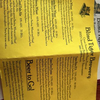 Blind Tiger Brewery & Restaurant - Menu - Pubs Near Me - Topeka, Kansas