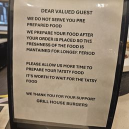 Should have known to try another place when someone cant proof read and write 'tasty' correctly. And it was a long 25 min wait. Should have known to try another place when someone cant proof read and write 'tasty' correctly. And it was a long 25 min wait.