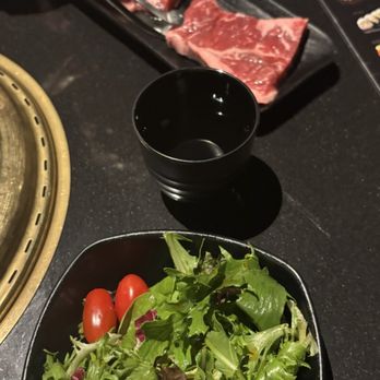 888 Japanese BBQ Encore - green salad and rib eyes - Japanese Near Me - Las Vegas, Nevada 888 Japanese BBQ Encore - green salad and rib eyes - Japanese Near Me - Las Vegas, Nevada