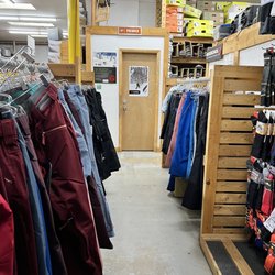 Baltimore Ski Warehouse - Pants section with fitting room ahead